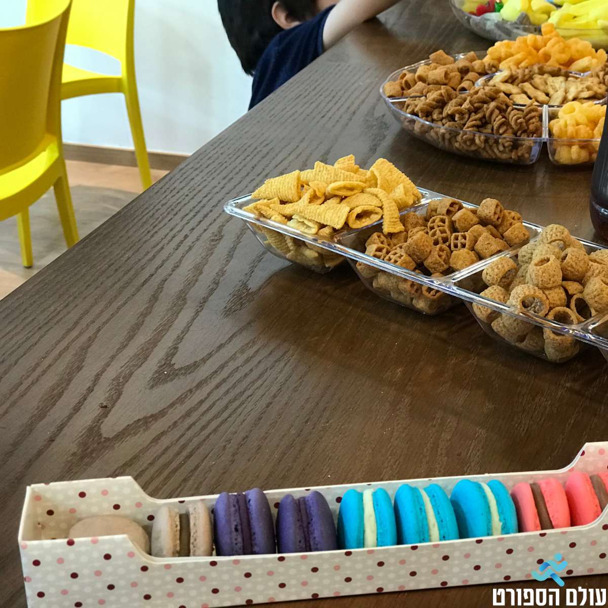 כיבוד על הדלפק במסיבת יום הולדת לילדים